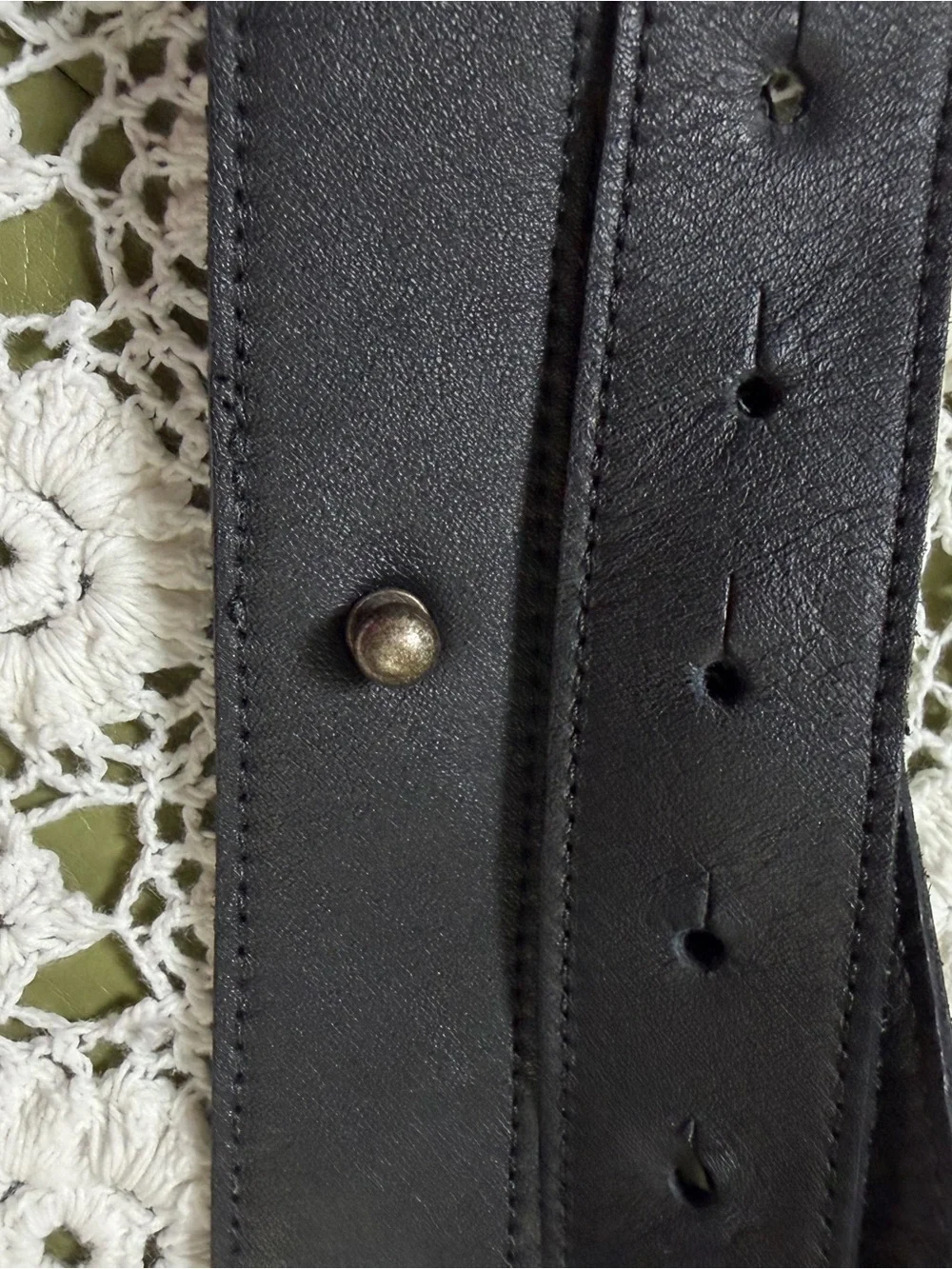 Eileen Fisher Black Leather Waist Belt